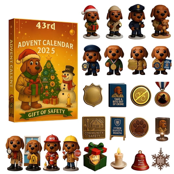 Decorr 43rd NCPC Advent Calendar 2026 Gift of Safety Edition, 24-Day Countdown Calendar Featuring McGruff the Crime Dog, Family & School Safety Awareness Collectible Set