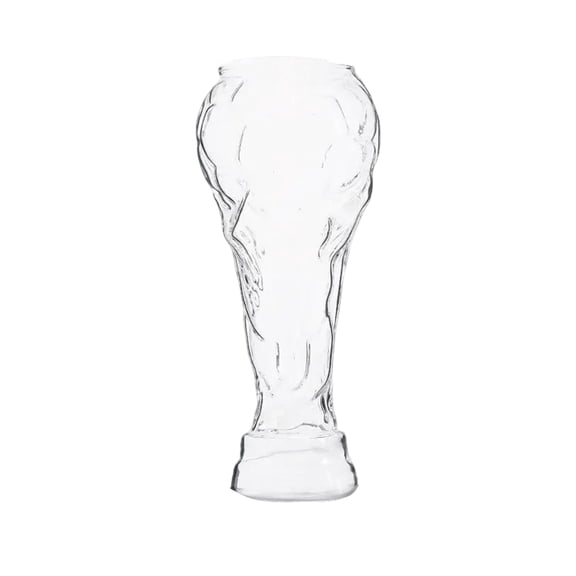 Decorr 450ml Trophy Shaped Beer Glass, Clear Novelty Soccer Fan Beer Mug, 15oz Large Capacity Glass Cup for Beer, Beverages & Soccer Watch Parties