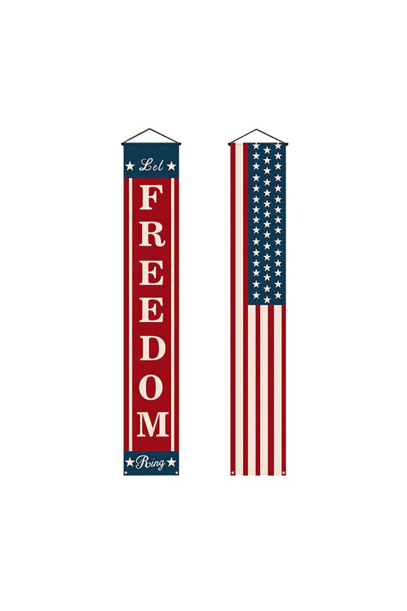 4th of July Decorations Patriotic Decor Pre-assembled Hanging Banners Memorial Day Flag Labor Veterans Armed Forces Military Homecoming Red White Blue Decorations