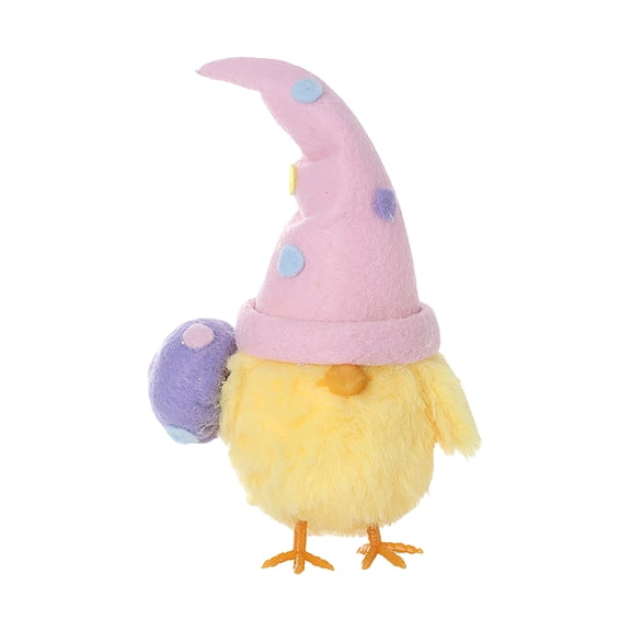 Decorr 6.3" Soft Plush Easter Chick Doll - Cute Spring Table, Basket Stuffer, Car Seat, Kids Room Decor for Easter Holiday Party Gifts, Festive Home Decoration（Pink）