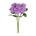 thumbnail image 1 of Decorr 6Pc Artificial Roses - Hyper-Realistic UV Resistant Fake Flowers for Valentine's Day, Mother's Gift Day,Table Centerpiece , Home Party& Wedding Decorations(Purple Pink), 1 of 5