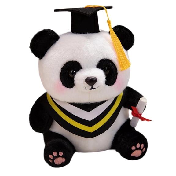 Decorr 9" Graduation Panda Plush Toys, Cute Stuffed Animals Panda with Graduation Cap & Diploma, Soft Grad Bear Doll for Graduation Gifts & Commemorative Decor