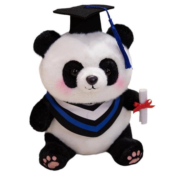 Decorr 9" Graduation Panda Plush Toys, Cute Stuffed Animals Panda with Graduation Cap & Diploma, Soft Grad Bear Doll for Graduation Gifts & Commemorative Decor