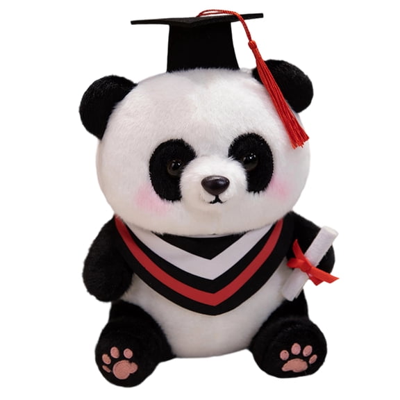 Decorr 9" Graduation Panda Plush Toys, Cute Stuffed Animals Panda with Graduation Cap & Diploma, Soft Grad Bear Doll for Graduation Gifts & Commemorative Decor