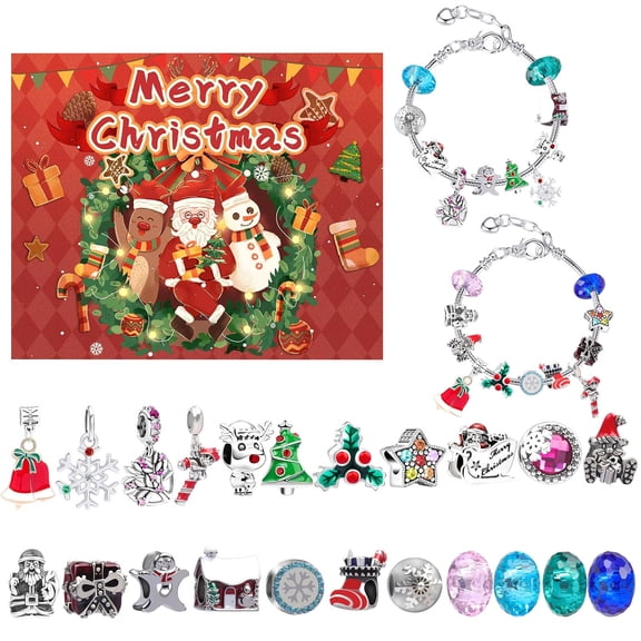 Decorr Christmas Bracelets Advent Calendar 2026, 24 Days of Christmas Countdown Calendar, DIY Jewelry Making Kit Gift Contains Charm Beads and Bracelets, 2026 Xmas New Year Birthday Gift