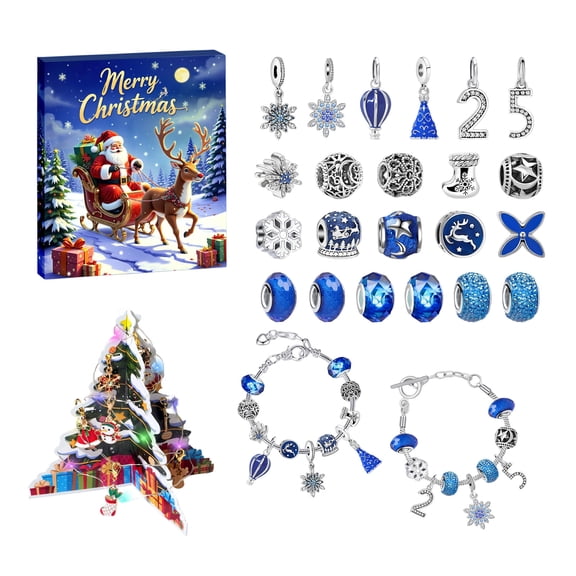 Decorr Christmas Bracelets Advent Calendar 2026, 24 Days of Christmas Countdown Calendar, DIY Jewelry Making Kit Gift Contains Charm Beads and Bracelets, 2026 Xmas New Year Birthday Gift