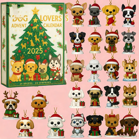 Decorr Dog Advent Calendar 2026, Dog Lovers Advent Calendar, 24 Days Dogs Countdown Animal Advents Calendars, with 24 Popular Dogs Breeds, Puppy-Themed Christmas Gifts, for Dogss Lovers and Families