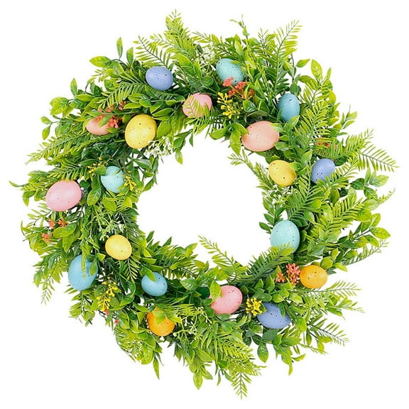 Decorr Easter Egg Wreath, 18" Spring Wreath with Speckled Eggs & Natural Twigs, Easter Door Decoration for Front Door, Wall, Indoor Outdoor Home Decor