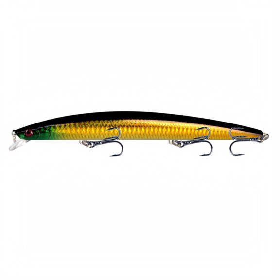 Decorr Floating Minnow Fishing Lures, 7.09in 24g Large‑Size Hard Bionic Bait, 7‑Colors Long Cast Artificial Crankbait with 3 Treble Hooks for Big Freshwater Predatory Fish Angling Tackle