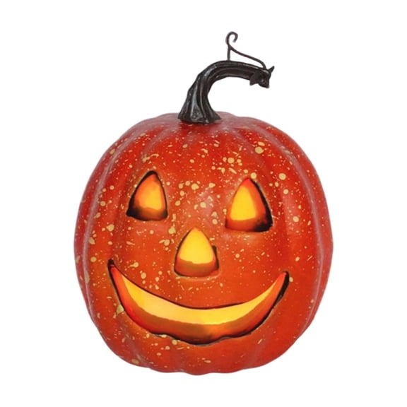 Decorr Halloween Decorations Light Up Jack O Lantern, 5.91 Inch LED Glowing Hollow Plastic Pumpkin Ornament, Cute Smiling Face Pumpkin Lamp for Indoor Tabletop Fall Home Party Decor Gift