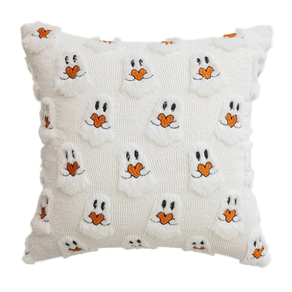 Decorr Halloween Pillow Covers 18X18", Cute Ghost Pillow Case, Decorative Throw Pillows Cushion Covers Halloween Decorations Indoor for Home, Sofa & Bed