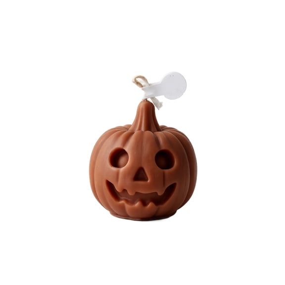 Decorr Halloween Scented Candle, 1.9" Mini Pumpkin Aromatherapy Figurine, Spooky Pumpkin Candle Decor, Halloween Decorations Indoor for Table Mantel Party Goth Room (Brown)