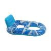 Decorr Inflatable Pool Float Chair, 63" Tropical Leaf Print Pool Floats with Backrest, 2-Person Water Lounge Float with Cup Holders, Blue Palm Leaf Pattern for Adults Summer Relaxation