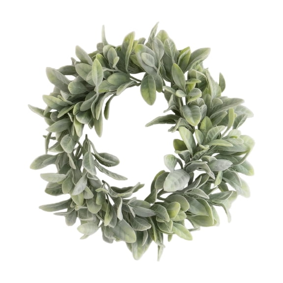 Decorr Lambs Ear Wreaths for Front Door, Spring Summer Wreaths, Artificial Greenery for Farmhouse Porch Wall Living Room Home Widding Decor for All Seasons Wreaths
