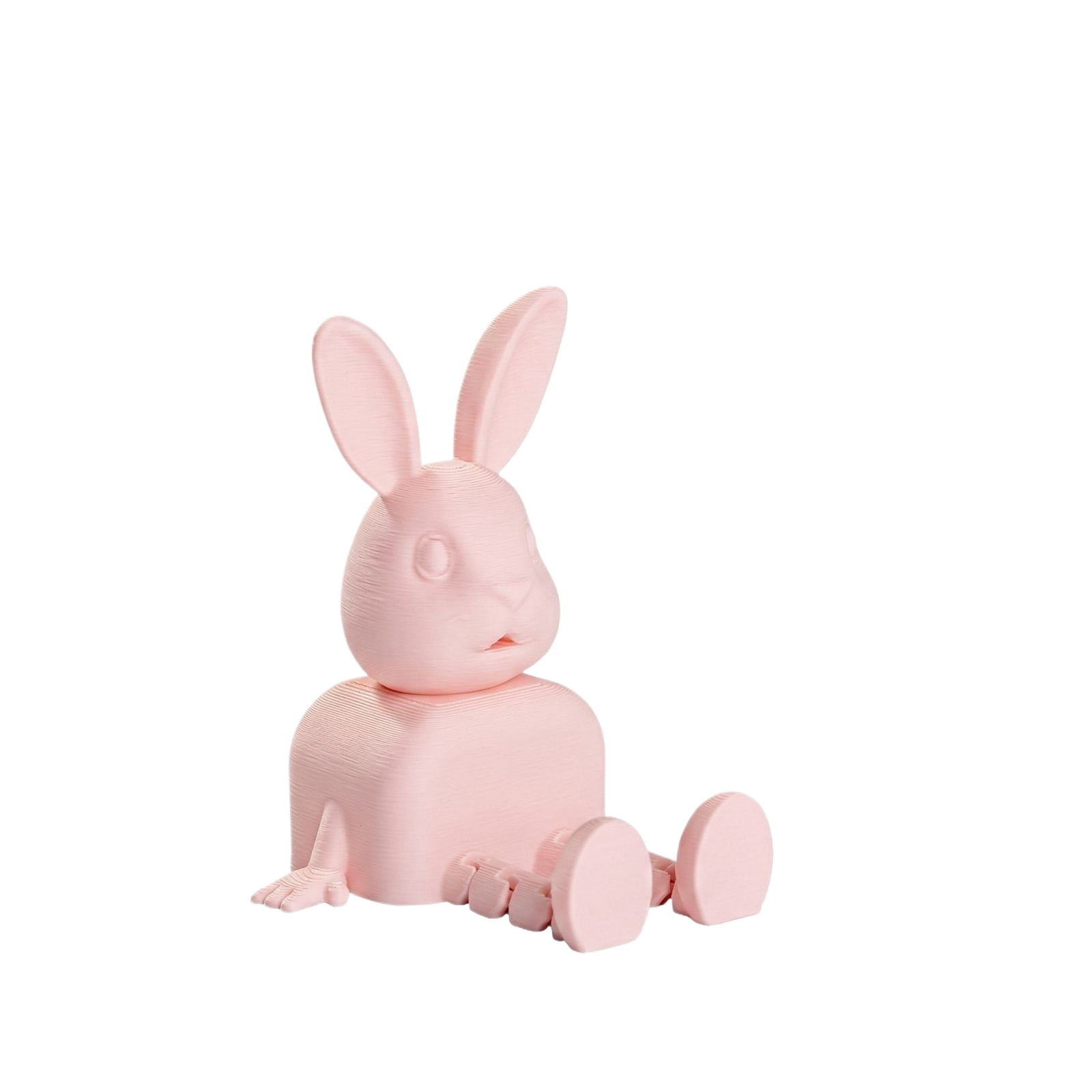 Decorr Pink Bunny Decor for Home, Poseable Easter Bunny Figurines, 3D ...