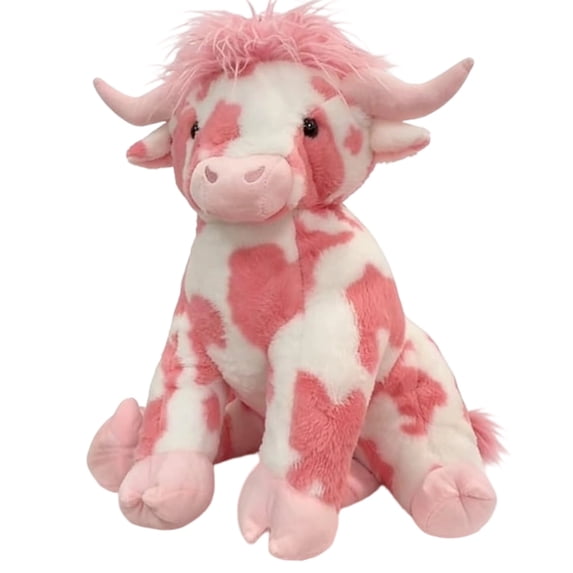 Decorr Pink Highland Cow Plush,20 inch Cute Cow Plush Stuffed Animal Doll,Pink Stuffed Animal Valentine'S Day Gifts,Valentine‘s Day Gift for Her, Home Decor for Kids Adults