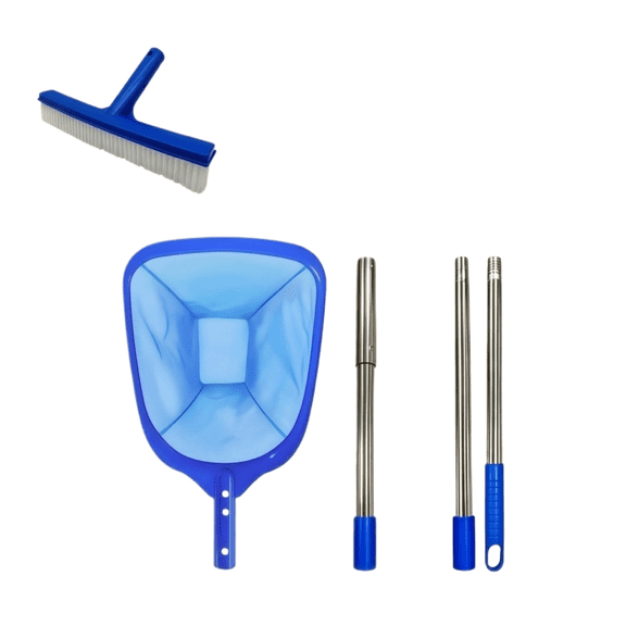 Decorr Swimming Pool Cleaning Kit, 2-in-1 Pool Skimmer Net & Pool Brush with 3 Section Telescopic Pole, Pool Cleaning Tools Set for Pools, Spa Hot Tub Pond Maintenance Accessories