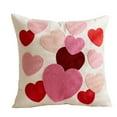 thumbnail image 1 of Decorr Valentines Throw Pillow Covers with Hearts Decorative Accent Throw Pillow Covers for Couch Sofa Living Room Decor Couple Present Valentine Gift, 18 x 18 Inches, 1 of 4
