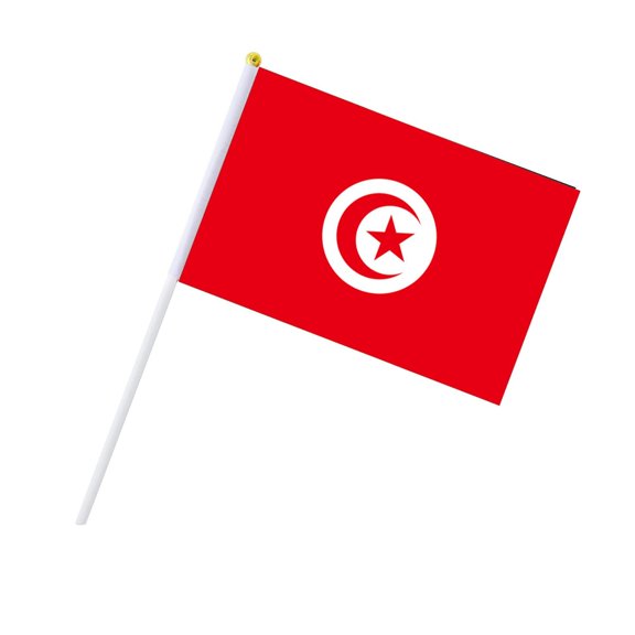 Decorr World Cup Soccer Hand Flags, 8.3×5.5" National Flags Mini Handheld Waving Flags for Watch Parties, Sports Events & Fan Cheer Props (Tunisia)