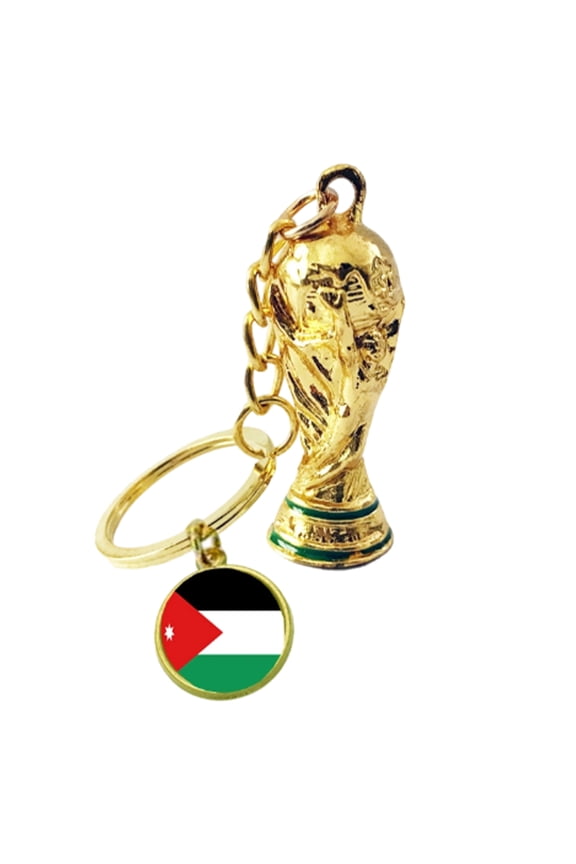 World Cup Trophy Keychain with National Flag, 1.77" Gold Soccer Champion Trophy Key Ring, 2026 World Cup Souvenir for Fans & Game Day