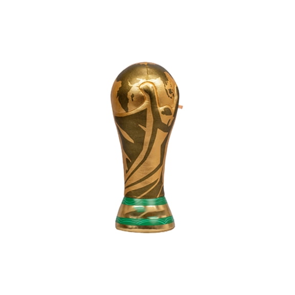 Decorr World Cup Trophy Plush Toys, 10" Soccer Themed Stuffed Trophy Pillow, Trophy Stuffed Animals Soft Gold World Cup Souvenir for Fans & Watch Party Decor