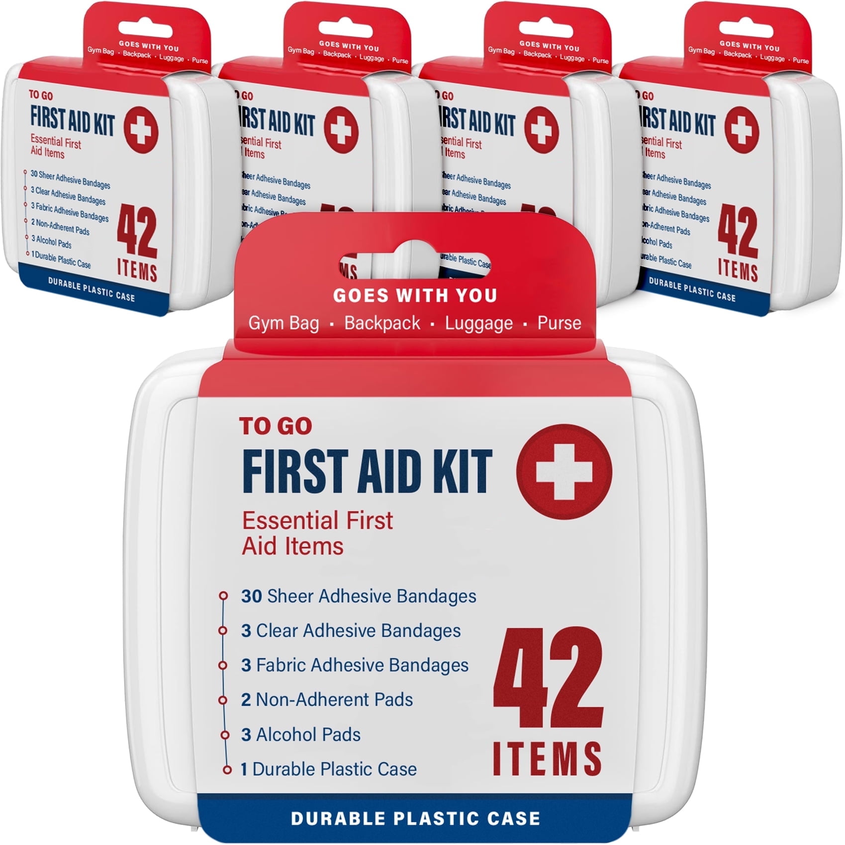 Decorrack 168-Piece First Aid Kit, All-Purpose Mini Travel Kit, For Home, Office, Auto (4 Pack)