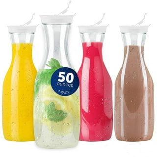  OGGI Clear Carafe w/Flip Open Lid - Ideal Juice Bottle, Clear  Pitcher with Lid, Tea Pitcher, Water Carafe, 1.6 Lt(54Oz), Black Lid : Home  & Kitchen