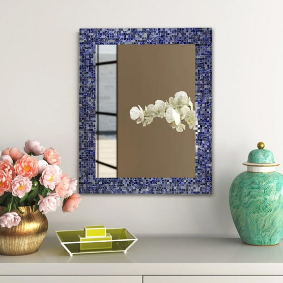 Decorshore 30" x 24" Wall Mirror, Blue
