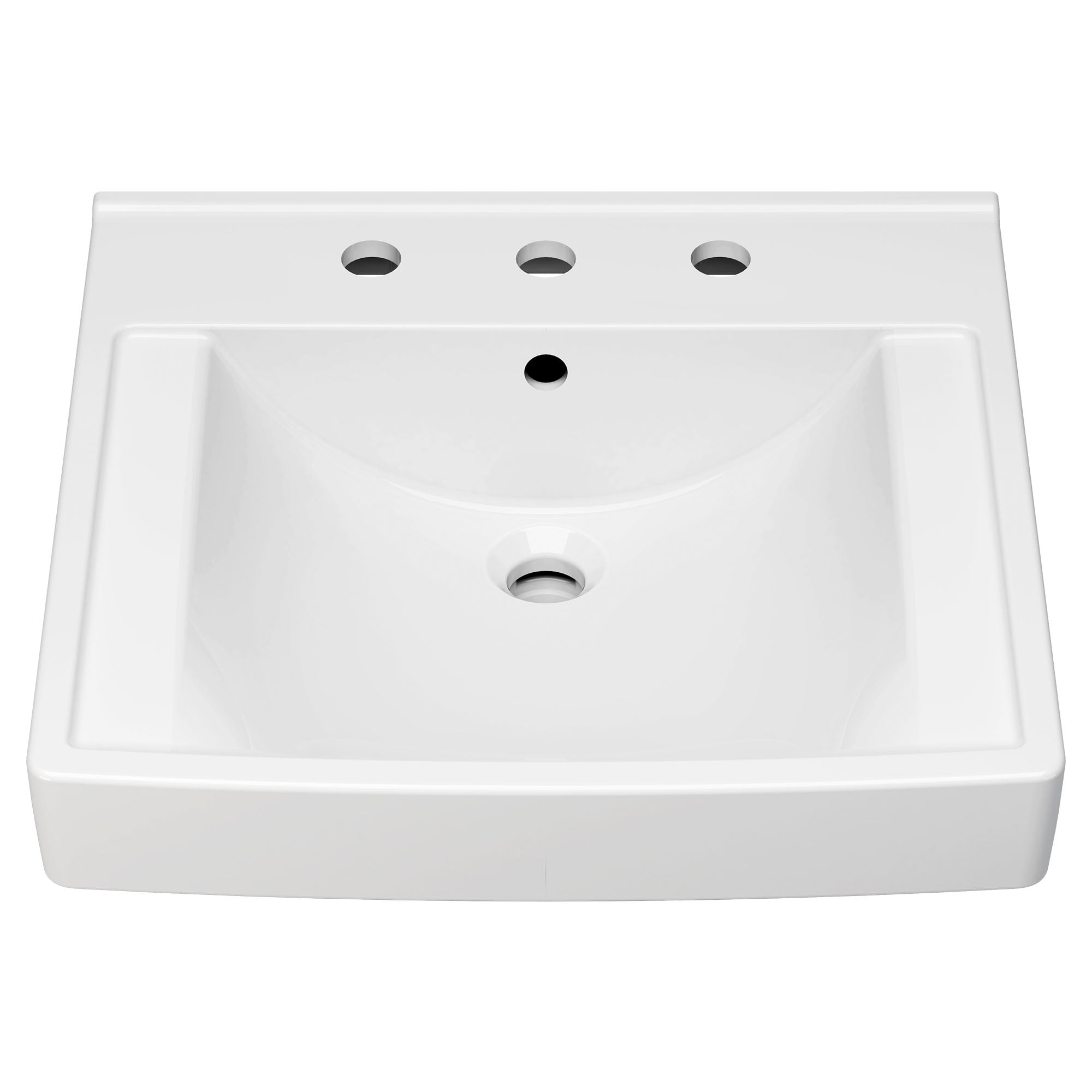 Decorum White Ceramic Wall-Mount Bathroom Sink with Overflow