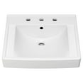 thumbnail image 1 of Decorum White Vitreous China Wall-Hung Vessel Sink with 8 in. Widespread Faucet Holes, 1 of 5