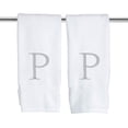 thumbnail image 1 of Decorvo Monogrammed Hand Towels for Bathroom - Luxury Hotel Quality Initial Decorative Towel - GOTS Organic Certified - Set of 2 Letter P, 1 of 7