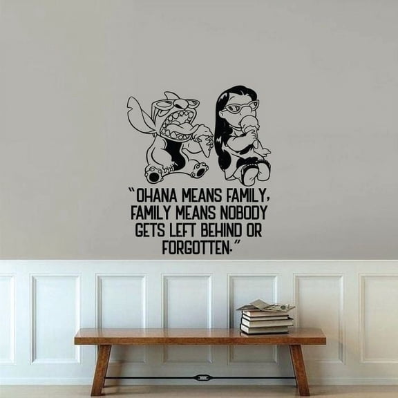 DecorwithUs Ohana Quote Lilo and Stitch Wall Decal & Sticker