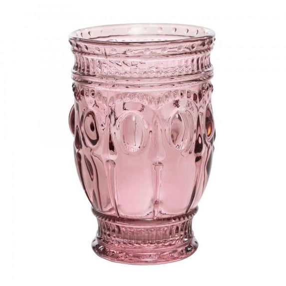 Decostar™ Embossed Glass Cup 5" 10oz 6pc/box - Blush