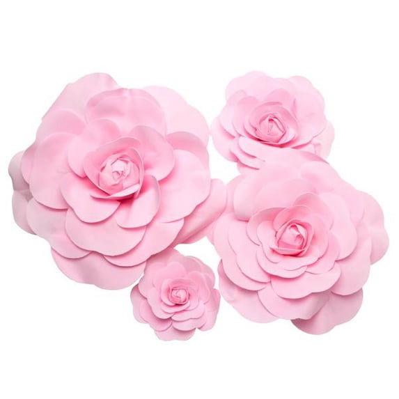 Decostar™ Foam Rose 19" 15" 10" 7½" - 4pc/set - Pink