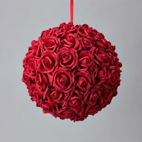 Decostar™ Foam Rose Ball 12" - 6 Pieces - Red