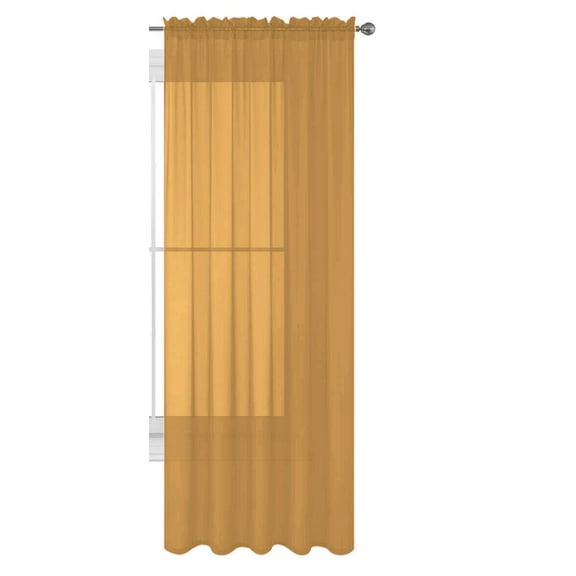 Decotex 1 Piece Elegant Solid Sheer Window Curtain Panels Treatment Drapes (55" X 108", Gold)