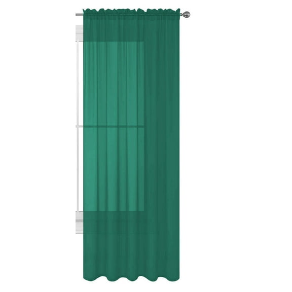 Decotex 1 Piece Elegant Solid Sheer Window Curtain Panels Treatment Drapes (55" X 120", Teal)