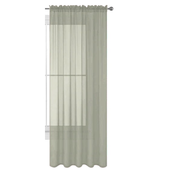 Decotex 1 Piece Elegant Solid Sheer Window Curtain Panels Treatment Drapes (55" X 95", Silver)