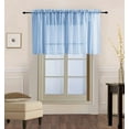 thumbnail image 1 of Decotex 1 Piece Sheer Voile Rod Pocket Multi Use Straight Window Curtain Valance Topper (55" X 18", Light Blue), 1 of 1