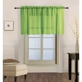 thumbnail image 1 of Decotex 1 Piece Sheer Voile Rod Pocket Multi Use Straight Window Curtain Valance Topper (55" X 18", Lime Green), 1 of 1