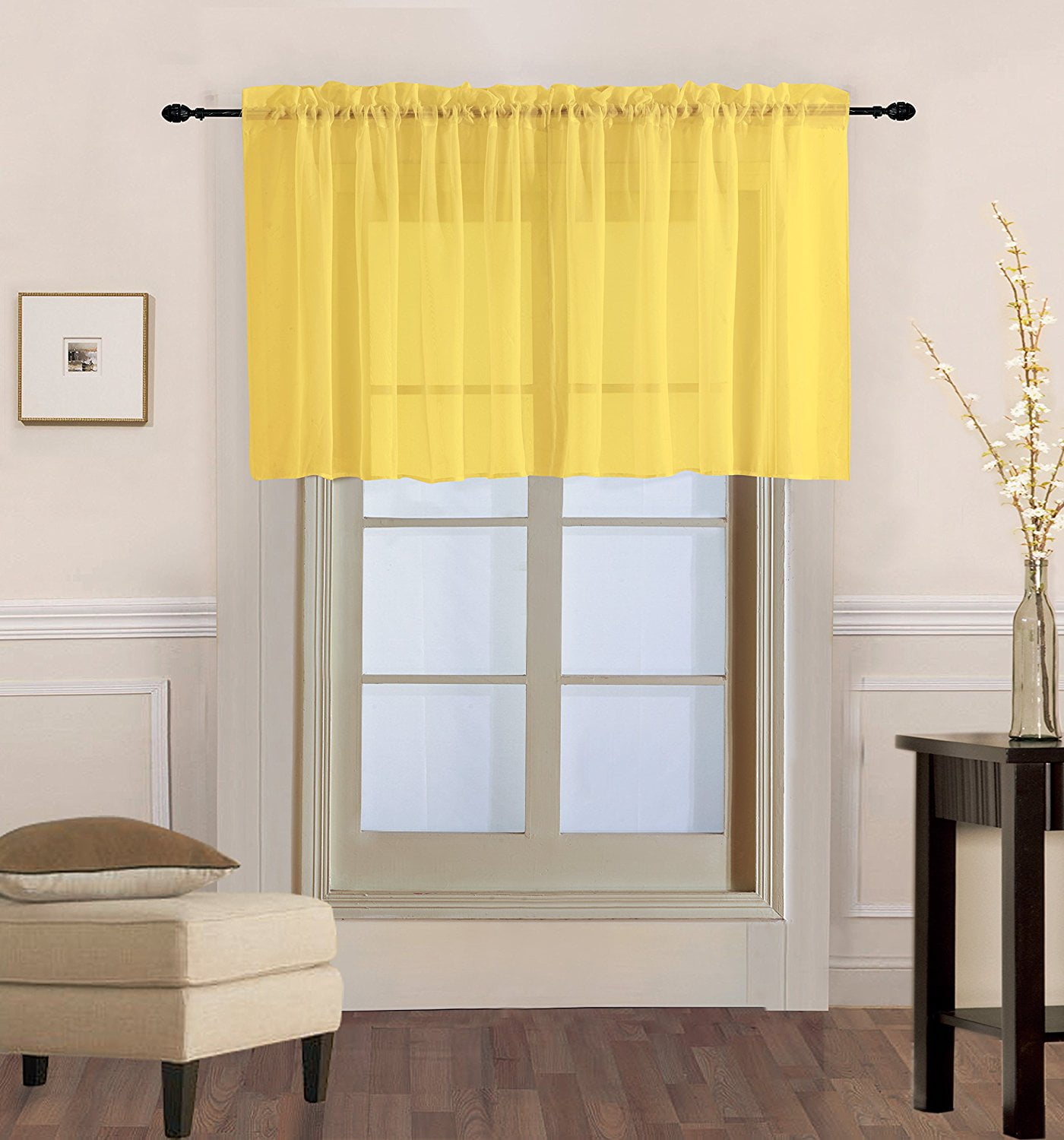 Decotex 1 Piece Sheer Voile Rod Pocket Multi Use Straight Window
