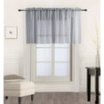 thumbnail image 1 of Decotex 1 Piece Sheer Voile Rod Pocket Multi Use Straight Window Curtain Valance Topper (55" X 36", Silver), 1 of 1