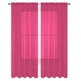thumbnail image 1 of Decotex 2 Piece Elegant Solid Sheer Window Curtain Panels Treatment Drapes (55" X 108", Hot Pink), 1 of 1