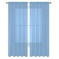 thumbnail image 1 of Decotex 2 Piece Elegant Solid Sheer Window Curtain Panels Treatment Drapes (55" X 120", Light Blue), 1 of 1