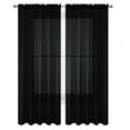 thumbnail image 1 of Decotex 2 Piece Elegant Solid Sheer Window Curtain Panels Treatment Drapes (55" X 45", Black), 1 of 1