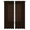 thumbnail image 1 of Decotex 2 Piece Elegant Solid Sheer Window Curtain Panels Treatment Drapes (55" X 45", Chocolate), 1 of 1