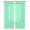 thumbnail image 1 of Decotex 2 Piece Elegant Solid Sheer Window Curtain Panels Treatment Drapes (55" X 45", Mint), 1 of 1