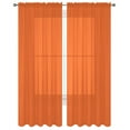 thumbnail image 1 of Decotex 2 Piece Elegant Solid Sheer Window Curtain Panels Treatment Drapes (55" X 63", Orange), 1 of 2