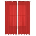 thumbnail image 1 of Decotex 2 Piece Elegant Solid Sheer Window Curtain Panels Treatment Drapes (55" X 84", Red), 1 of 1