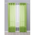 thumbnail image 1 of Decotex 2 Piece Sheer Voile Grommet Top Window Curtain Panel Drapes (54" X 108", Lime Green), 1 of 2